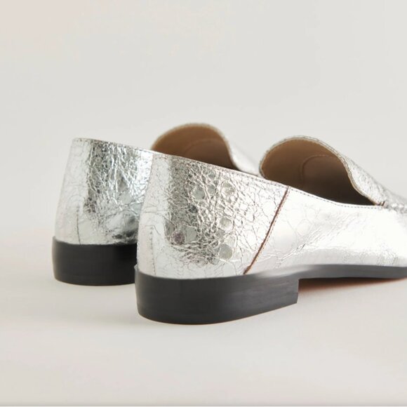NEW DOLCE VITA Leather Beny Dress Flats in silver for women 825 3t2 - Picture 6 of 17